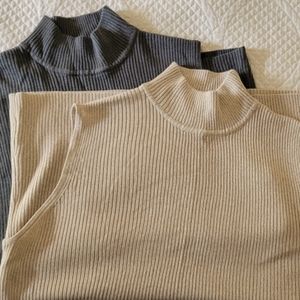 Dana Buchnan High Collar Sleeveless Sweaters